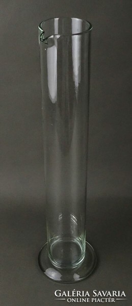 1P596 Régi nagyméretű fújt laboratóriumi üveg edény 44.5 cm