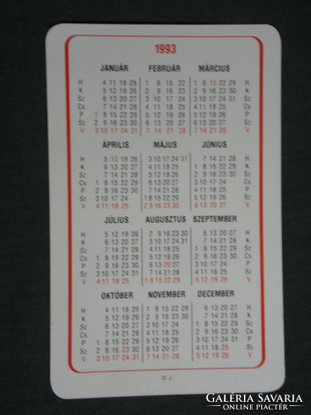 Card calendar, frutta plus rt., Budapest, fruit juices, drinks, graphic designer, advertising figure, 1993, (3)