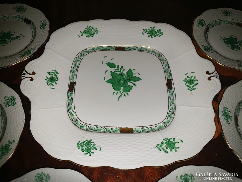 Herend Green Appony cake set