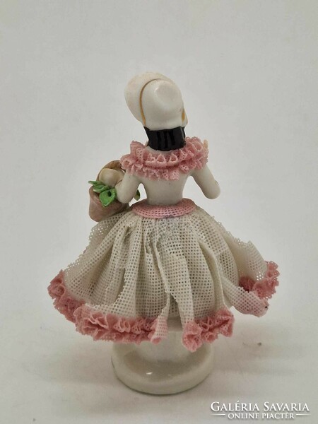 German Dresden lady in pink tulle dress 10cm