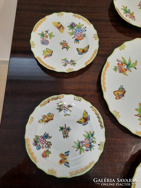 Herend victorian patterned porcelain cake set vbo