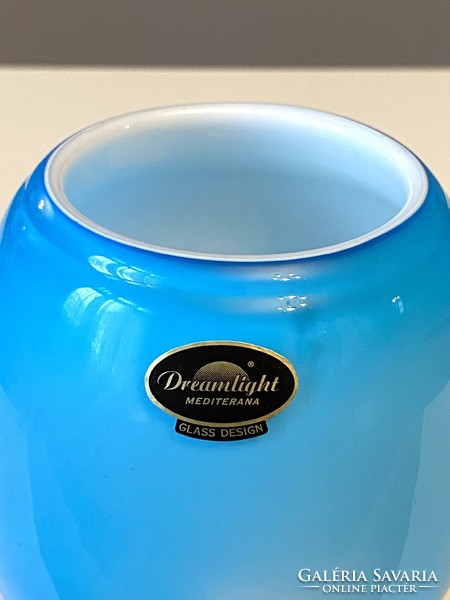 Dreamlight mediterana glass design blue multilayer glass vase 13 cm