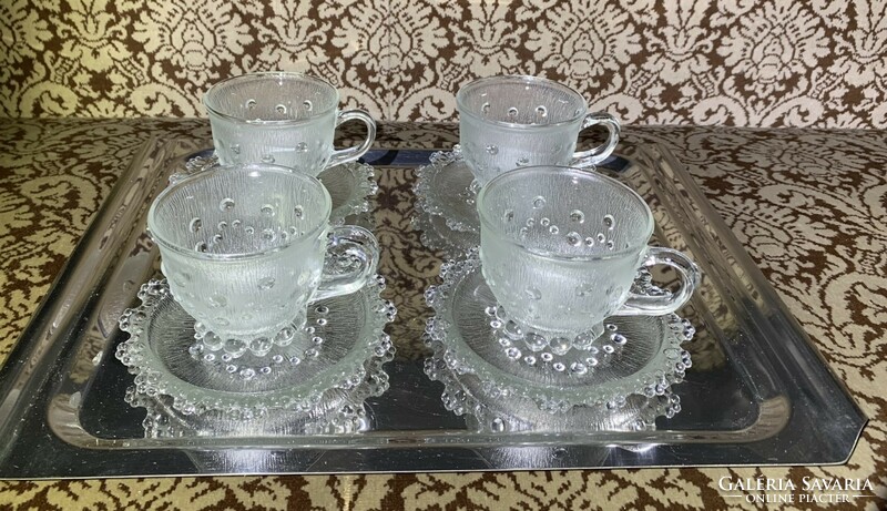 Retro, thick glass coffee cappuccino set breakfast set of 8 pieces