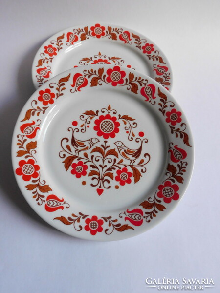 Alföldi  tányérok népies madaras mintával 19.5 cm - 2 darab