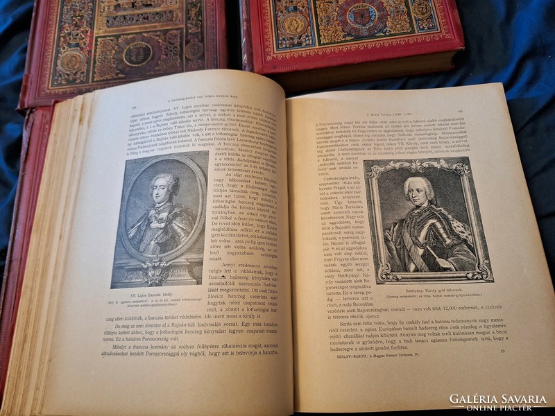 SZALAY-BARÓTI A MAGYAR NEMZET TÖRTÉNETE I-IV TELJES 1896 "BIZÁNCI" KÖTÉSES  diszkiadás SZÉP  !!!