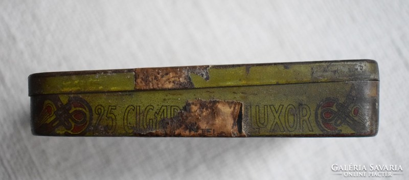 Dimitrino & Co antik cigarettás fém doboz Egyiptom Kairó királyi magyar zárjegy 11x7x2 cm