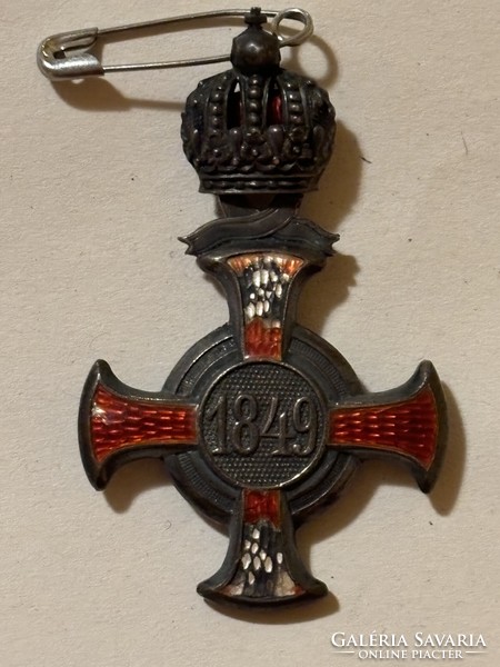 József Ferenc cross award, silver, with crown motif