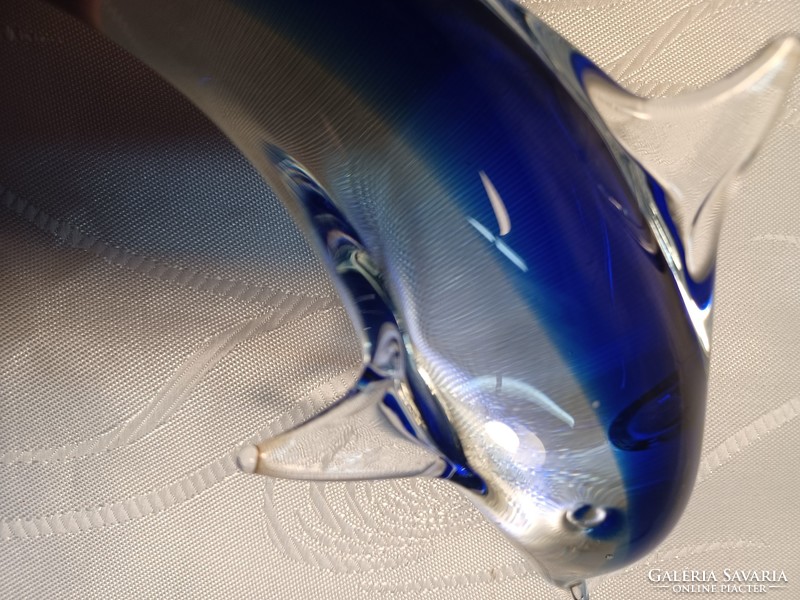Solid glass dolphin