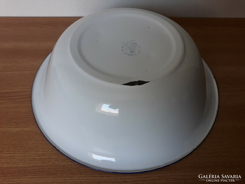 Old beautiful floral enamel wash basin, lavatory