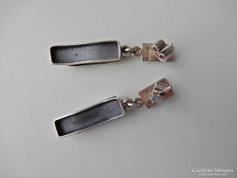 Pair of old ilaria peru handmade silver earrings