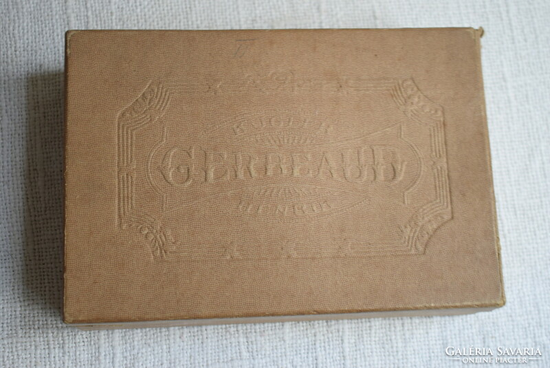 Gerbeaud, henrik kugler, antique embossed paper box, 12.5 x 18.5 x 5 cm