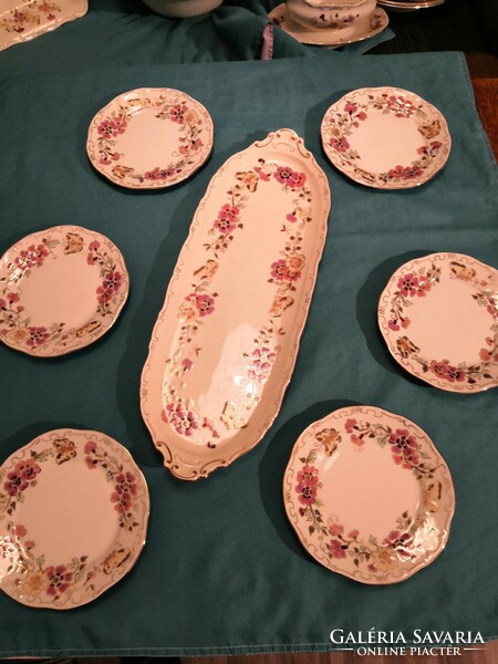 Flawless! Zsolnay sandwich/cake set with butterfly pattern
