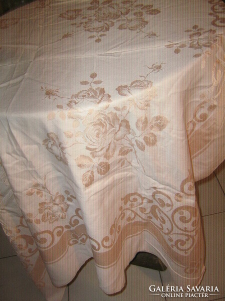 Beautiful provence rose peach pink gold antique elegant damask tablecloth