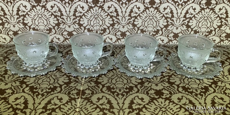 Retro, thick glass coffee cappuccino set breakfast set of 8 pieces