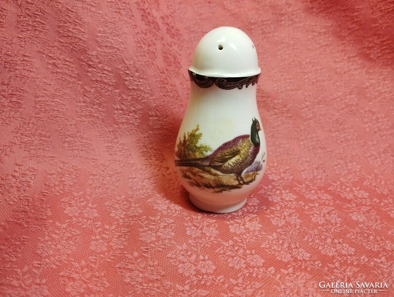 Royal worcester, palissy, beautiful English porcelain salt shaker, game bird
