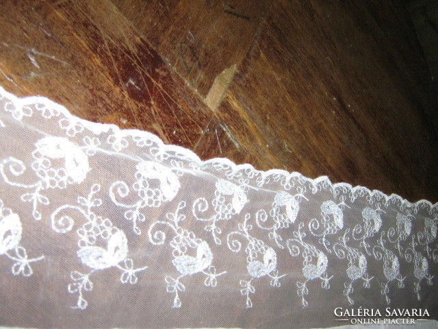 Beautiful vintage lacy snow-white curtain, canopy curtain