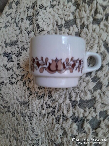 Alfold brown folk motif coffee cup