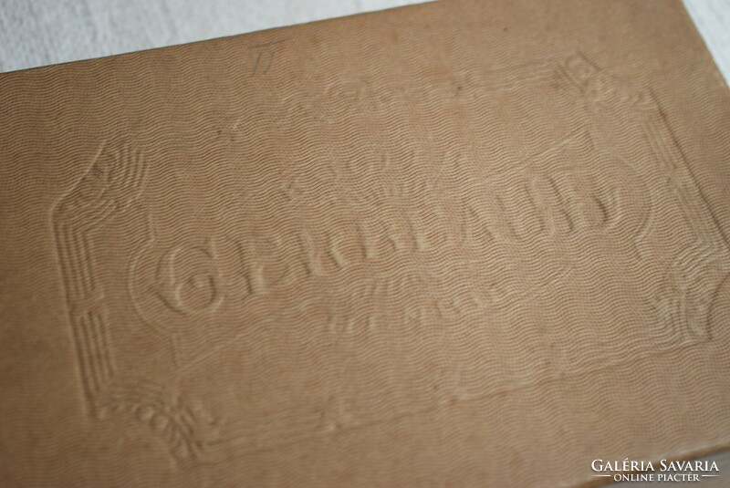 Gerbeaud, henrik kugler, antique embossed paper box, 12.5 x 18.5 x 5 cm