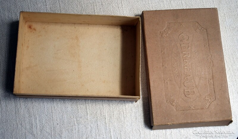 Gerbeaud, henrik kugler, antique embossed paper box, 12.5 x 18.5 x 5 cm