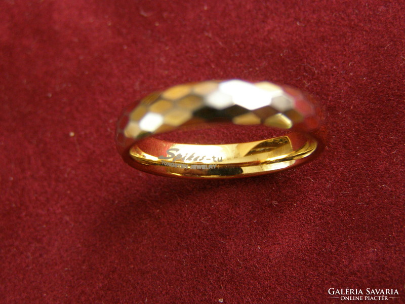 Tungsten steel women's ring, gold-plated, very attractive