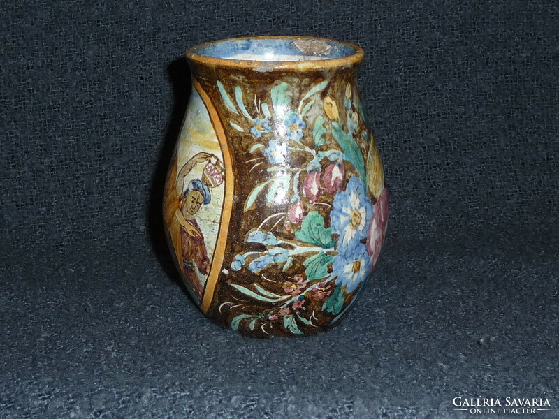 Antique Italian faience apothecary pot pharmacy decorative pot 18. No. Apothecary pot from the baker's collection
