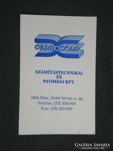 Kártyanaptár, Carbocomp számítástechnika nyomda, Pécs , 1994,   (3)
