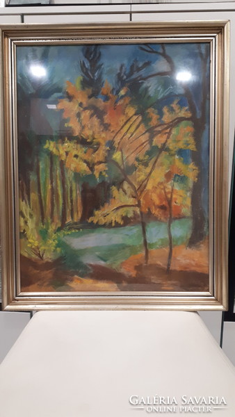 Tar Zoltán "Erdőben októberben "című festménye