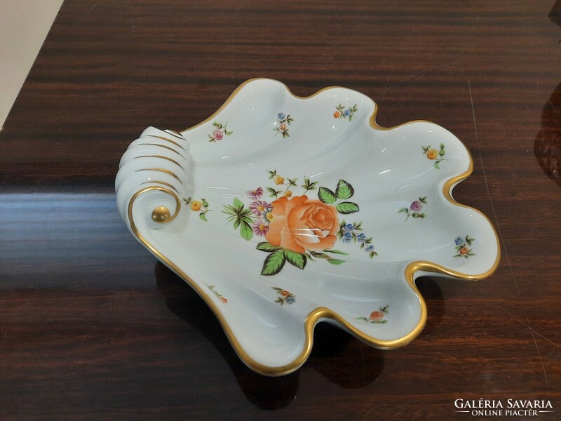 Herend pbr patterned porcelain shell serving bowl, centerpiece