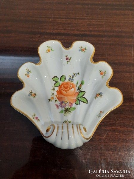 Herend pbr patterned porcelain shell serving bowl, centerpiece