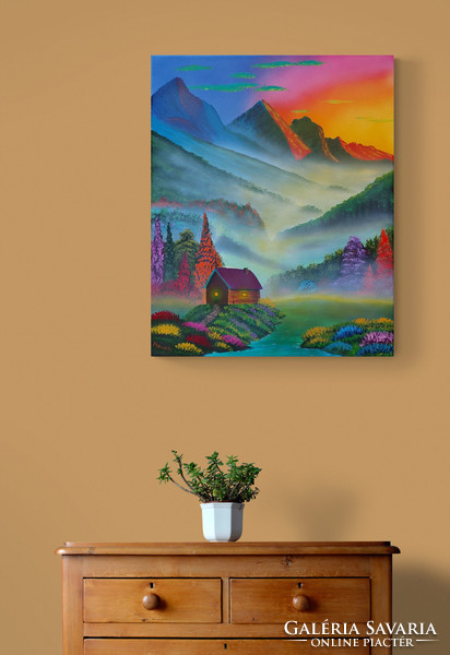 Among the mountains - painting