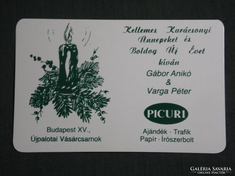 Card calendar, festive, Gábor Aníkó Varga Péter Picuri gift traffic, Budapest, 1994, (3)