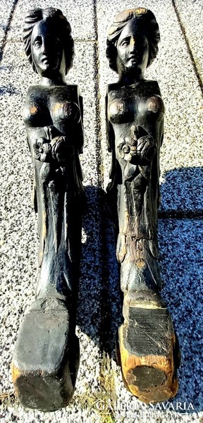 Art Nouveau carved figurative furniture ornament. Caryatid female heads. .Negotiable!