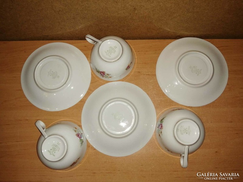 3 személyes német, Stadtlengsfeld porcelán kávés, teáskészlet csésze (36/d)