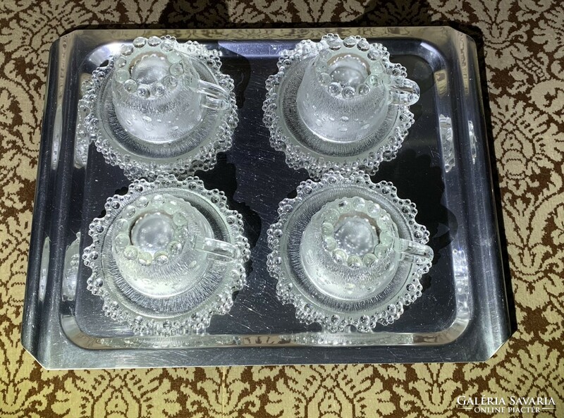 Retro, thick glass coffee cappuccino set breakfast set of 8 pieces