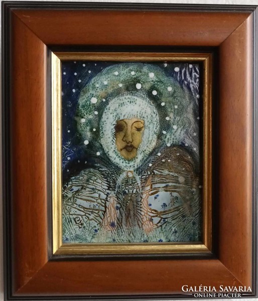 Judit H. Gőcze - Snow Maiden - fire enamel picture