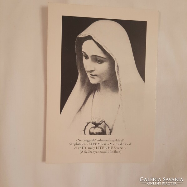 Prayer card of the words of Our Lady of Fatima for Lucia in 1927