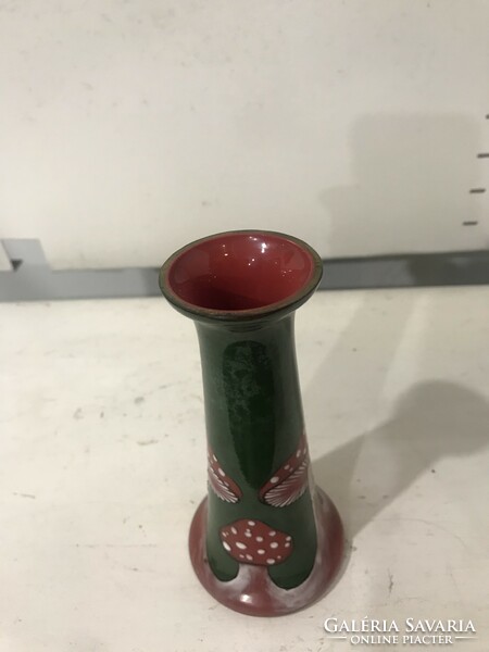 Antik festett üveg váza