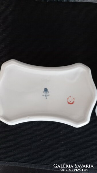 Hollóházi porcelán bonbonier, 16,5 X 11 X 5,8 cm, jelzett,