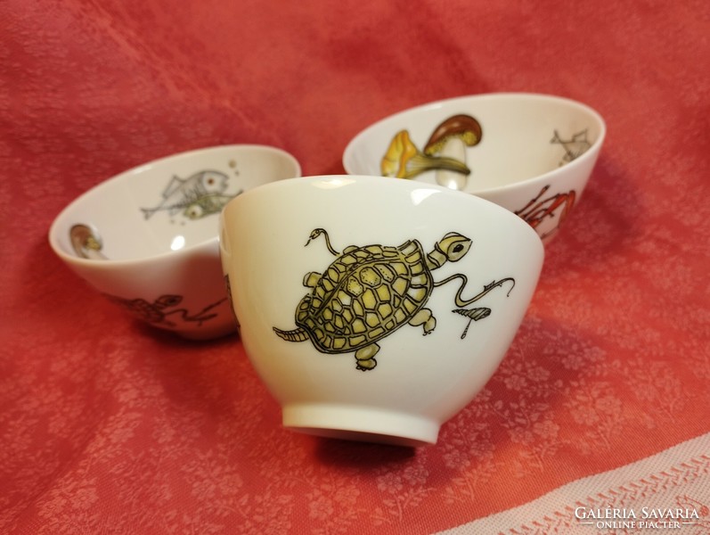 Krautheim porcelán fül nélküli csészék, tálkák