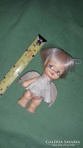 Almost antique Christmas hanging angel figure, doll with hair, even a pine tree decoration according to the pictures