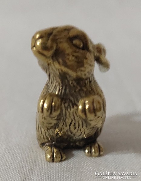 Miniature brass rabbit figure