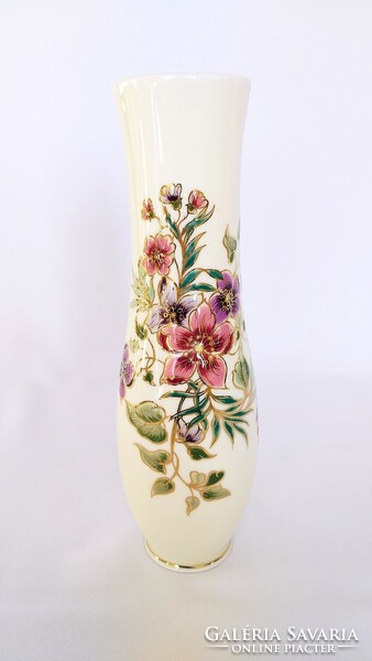 Zsolnay 25cm vase with orchid pattern (no.: 23/192.)