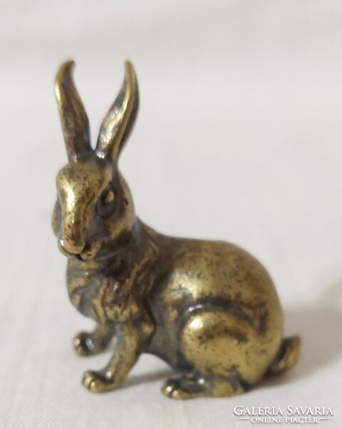 Miniature brass rabbit figure