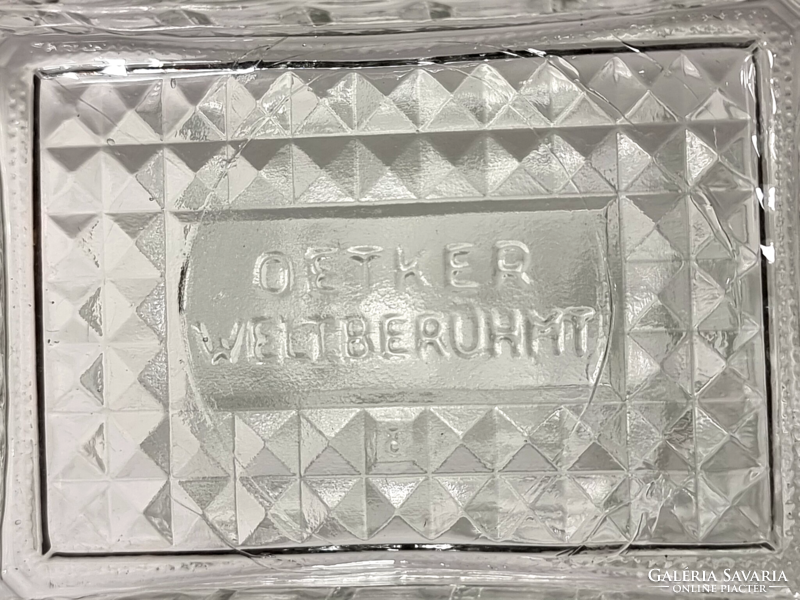 4 db Ritka Oetker Weltberuhmt osztrák üvegtálak, kínáló tálkák, XX.szd második fele.