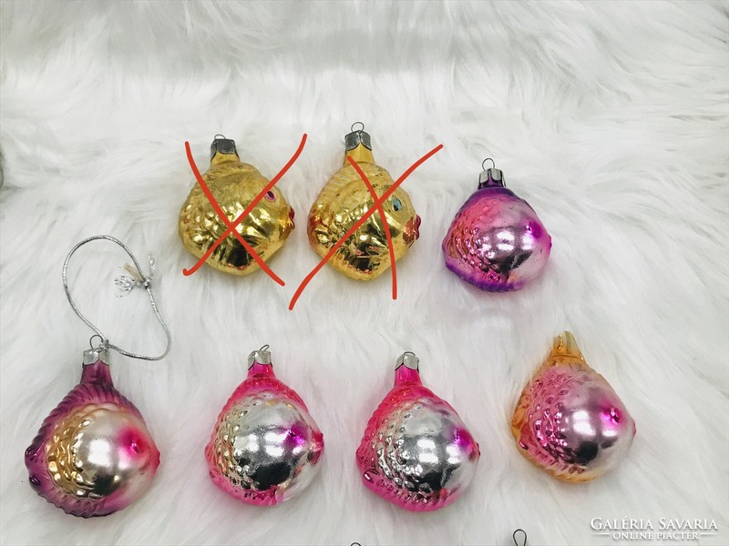 Retro glass Christmas tree decoration, fish