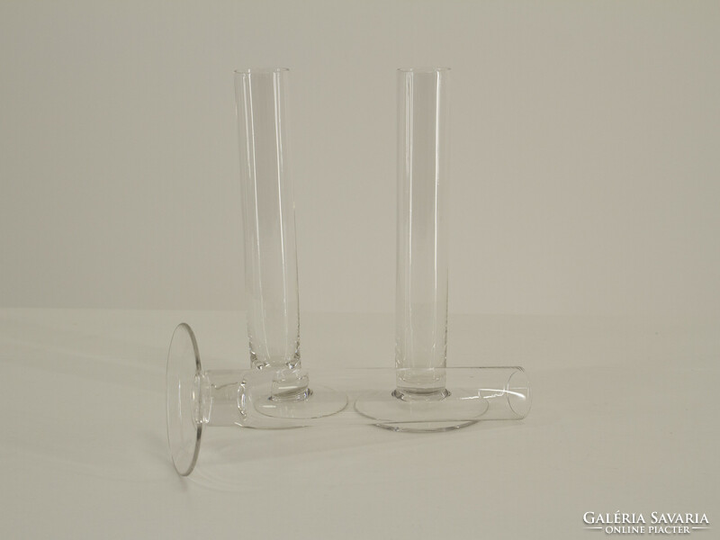 Glass vase, 3 glass tube vases