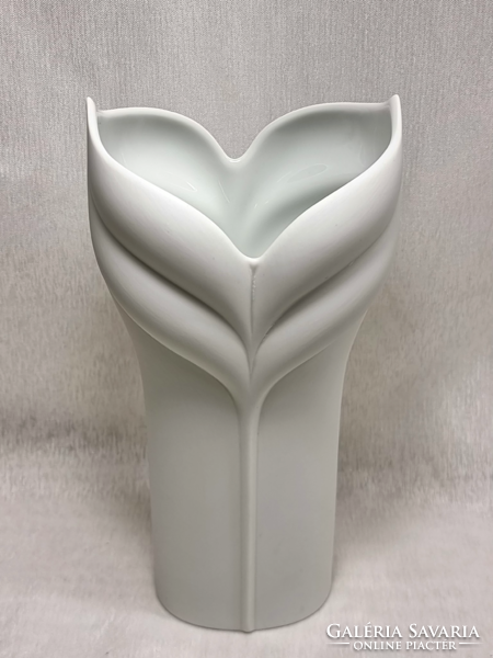 Rare rosenthal modern vase uta feyl vtg 1970s white bisque matte porcelain vase