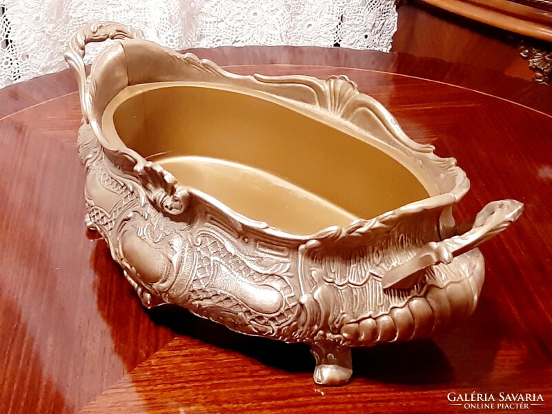 Wonderful antique large baroque copper serving bowl