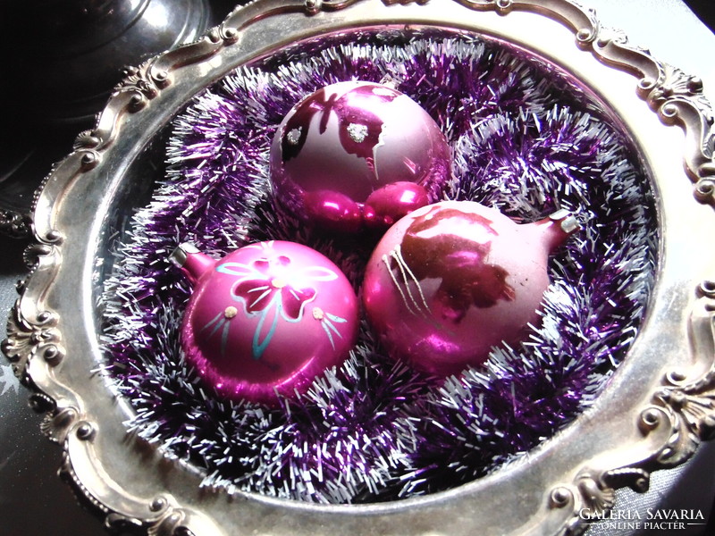 7 db régi orosz karácsonyfadísz gömb