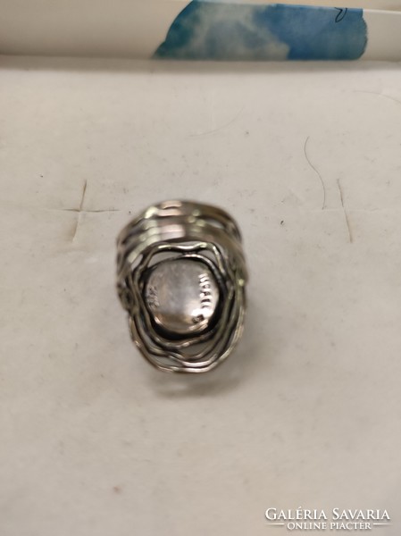 Izraeli ezüst gyűrű lila druzi kővel